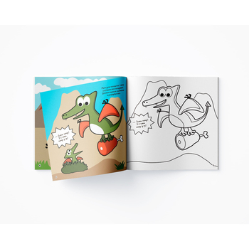 Розмальовки, аплікації, завдання. Динозаври на прогулянці. 40 наліпок (F00025085) - Pampik - 2