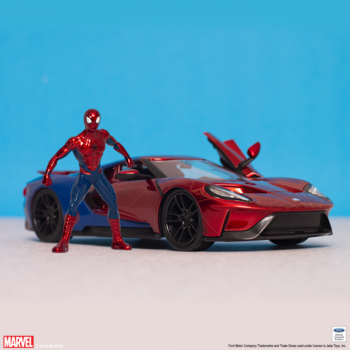 Машина металлическая Jada Марвел Человек-Паук Ford GT (2017) с фигуркой Человека-Паука (253225002) - Pampik - 18