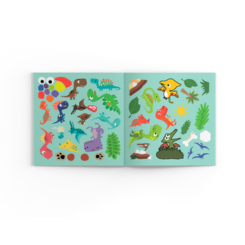 Розмальовки, аплікації, завдання. Динозаври на прогулянці. 40 наліпок (F00025085) - Pampik - 5