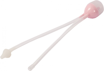 Аспіратор назальний з трубочкою Курносики, рожевий (7078) - Pampik