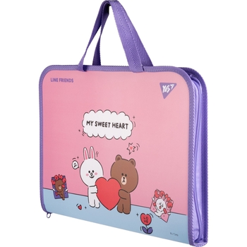 Папка-портфель Yes Line Friends Choco and Cony FC, на молнии (492239) - Pampik - 2