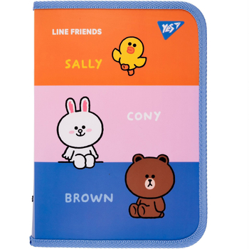 Папка Yes Line Friends В5, на молнии (492155) - Pampik