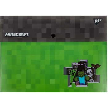 Папка-конверт Yes Minecraft, A4, на кнопке (492082) - Pampik