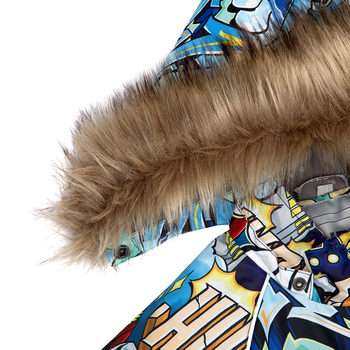 Дитячий зимовий комбінезон Huppa Wille, р.116, різнокольоровий з принтом/темно-синій (36430030-42499-116) - Pampik - 6