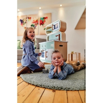 Ігровий набір Janod Кухня Reverso зі світловими ефектами та магнітними елементами, бірюзовий (J06594) - Pampik - 12