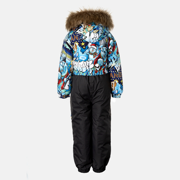 Дитячий зимовий комбінезон Huppa Wille, р.116, різнокольоровий з принтом/темно-синій (36430030-42499-116) - Pampik - 2