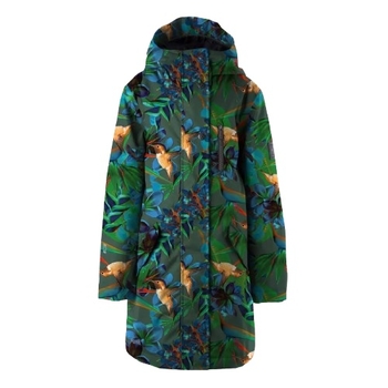 Пальто демісезонне Huppa Suule 1, р.128, зелений з принтом (12690104-44097-128) - Pampik