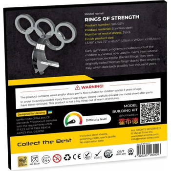 Колекційна модель-конструктор Metal Time Rings of Strength Олімпійські кільця (MT021Y) - Pampik - 7
