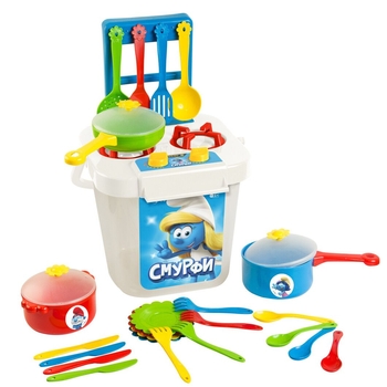 Набор столовой посуды с плиткой Tigres Смурфы, 25 предметов (40075) - Pampik