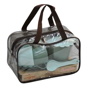 Набор посуды чайный Tigres Ромашка, 14 элементов, бирюзовый (39939) - Pampik