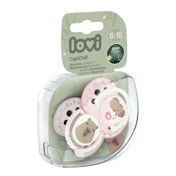 Пустышка силиконовая Lovi CapiChill, динамическая, 6-18 мес, 2 шт., розовый (22/933girl) - Pampik - 4