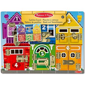 Бизиборд Melissa & Doug Деревянная доска с задвижками (SM93406/6075185) - Pampik