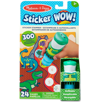 Набор из блокнота и штампа с наклейками Melissa & Doug Sticker WOW! Динозавр (SM93205/6074899) - Pampik