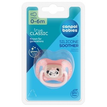 Пустышка силиконовая круглая Canpol babies Exotic Animals Панда, 0-6 мес. (34/933_panda) - Pampik - 3