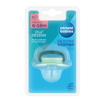 Силіконова анатомічна пустушка Canpol Babies Toys, 6-18 міс., зелений (23/257_gre2) - Pampik - 3