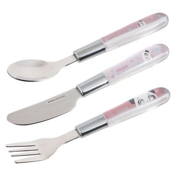 Набір столових приборів Canpol babies Exotic Animals нержавіюча сталь, рожевий (9/477_pin2) - Pampik - 2