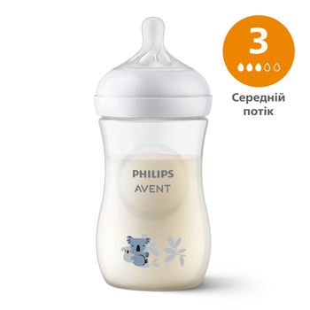 Пляшечка для годування Philips AVENT Natural Природний потік Коала, 260 мл (SCY903/67) - Pampik