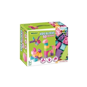 Конструктор Wader Big Blocks, 50 элементов, розовый (41297) - Pampik