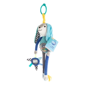 Іграшка м'яка Canpol babies Довгі вушка з дзеркалом і брязкальцем, блакитний (68/061_blu) - Pampik - 2