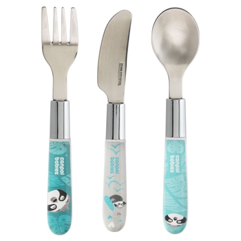 Набір столових приборів Canpol babies Exotic Animals нержавіюча сталь, синій (9/477_blu2) - Pampik