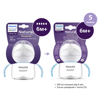 Тренувальна чашка Philips AVENT Natural Природний потік, 150 мл (SCF263/61) - Pampik - 8