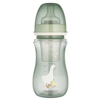 Пляшка антиколікова Canpol babies з контейнером для сухої молочної суміші, 240 мл, зелена (35/245_zestaw) - Pampik - 3