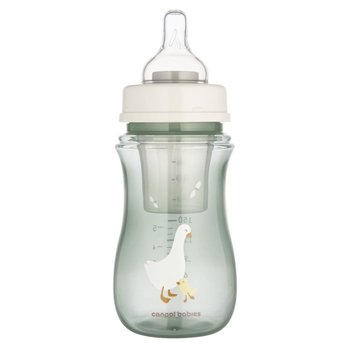 Пляшка антиколікова Canpol babies з контейнером для сухої молочної суміші, 240 мл, зелена (35/245_zestaw) - Pampik - 2
