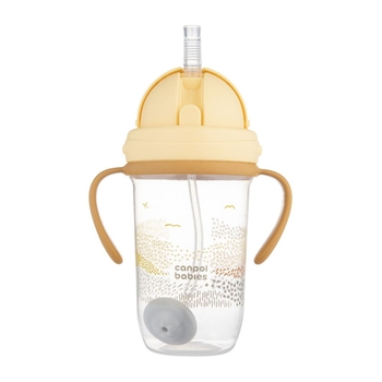 Чашка-непроливайка Canpol babies Mountains з трубочкою і обважнювачем 270 мл, бежевий (56/620_bei) - Pampik