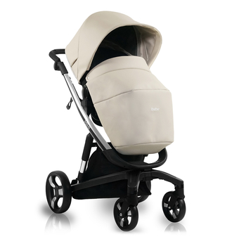 Універсальна коляска 2 в 1 Ibebe i-stop 18, екошкіра, бежевий (ib-is-18) - Pampik - 3