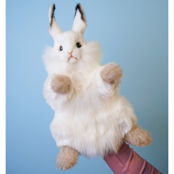 М'яка іграшка на руку Hansa Puppet Білий кролик, 34 см (7156) - Pampik - 2