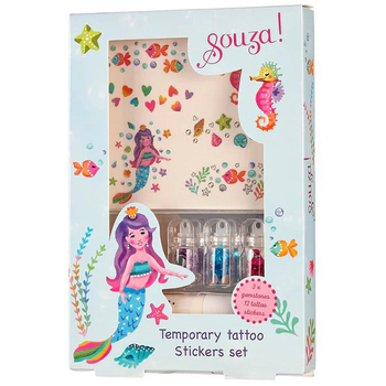 Набір тимчасових тату Souza Русалонька, з блискітками (107301) - Pampik