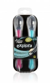 М'які силіконові ложечки Tommee Tippee, 2 шт., Рожевий з блакитним (30 040) - Pampik