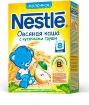 Молочна каша Nestle Вівсяна з шматочками груші, 250 г - Pampik