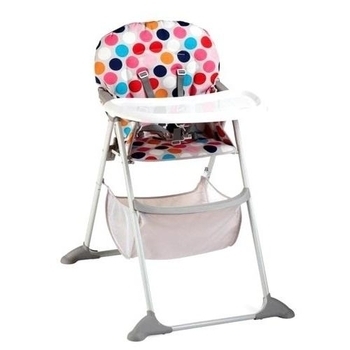 Стільчик для годування Geoby Y388-WBFG, світлий в різнокольоровий горошок - Pampik