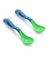 Ложка і виделка Nuby з нековзким покриттям, синій із зеленим (5256blugrn) - Pampik