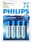 Батарейка пальчиковая Philips Extreme life plus АА (1,5V), 4 шт. - Pampik
