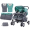 Прогулянкова коляска Lorelli (Bertoni) Twin Friends, зелений з сірим - Pampik - 2