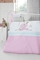 Комплект постельного белья Luoca Patisca Emmy, с 3D-вышивкой, ранфорс, 150х100 см, белый с розовым (19437) - Pampik
