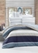 Комплект постельного белья LightHouse Ranforce Savoy, ранфорс, 220х160 см, белый с синим (40799_1,5) - Pampik