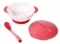 Тарелка на присоске Lindo, с термоложкой, 250 мл, красный (А 50 красный) - Pampik - 2