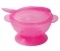 Тарілка на присоску Lindo, з кришкою і ложкою, рожевий (Рк 034 пик) - Pampik