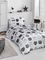 Комплект постільної білизни LightHouse Lovely Cats, ранфорс, 220х160 см, сірий з білим (57548_1.5LH) - Pampik