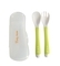 Вилочка и ложечка с нескользящими ручками и футляром Baby Team, салатовый (6105) - Pampik