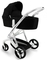 Універсальний візок 2 в 1 Ibebe i-stop 02, чорний на білій рамі (ib-is-02) - Pampik