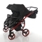 Універсальна коляска для двійні 2 в 1 Junama Diamond Individual Duo 01, чорний на червоній рамі (JD-IN-DUO-01) - Pampik - 8