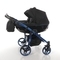 Універсальна коляска для двійні 2 в 1 Junama Diamond Individual Duo 02, чорний на синій рамі (JD-IN-DUO-02) - Pampik - 4