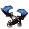 Універсальна коляска для двійні 2 в 1 Junama Fluo line Duo Slim 01, синій (J-Fl-DUOs-01) - Pampik - 10