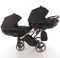 Універсальна коляска для двійні 2 в 1 Junama Diamond Individual Duo Slim 03, чорний на бронзовій рамі (JD-IN-DUOs-03) - Pampik - 5