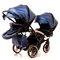 Універсальна коляска для двійні 2 в 1 Junama Fluo line Duo Slim 01, синій (J-Fl-DUOs-01) - Pampik - 7