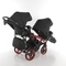 Універсальна коляска для двійні 2 в 1 Junama Diamond Individual Duo Slim 01, чорний на червоній рамі (JD-IN-DUOs-01) - Pampik - 6